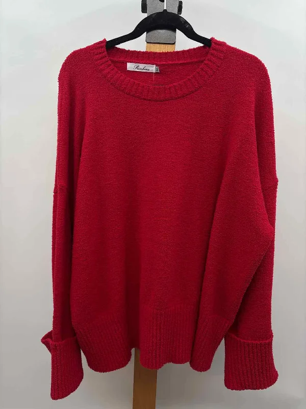 Prinbara Women's Size XL Red Solid Sweater