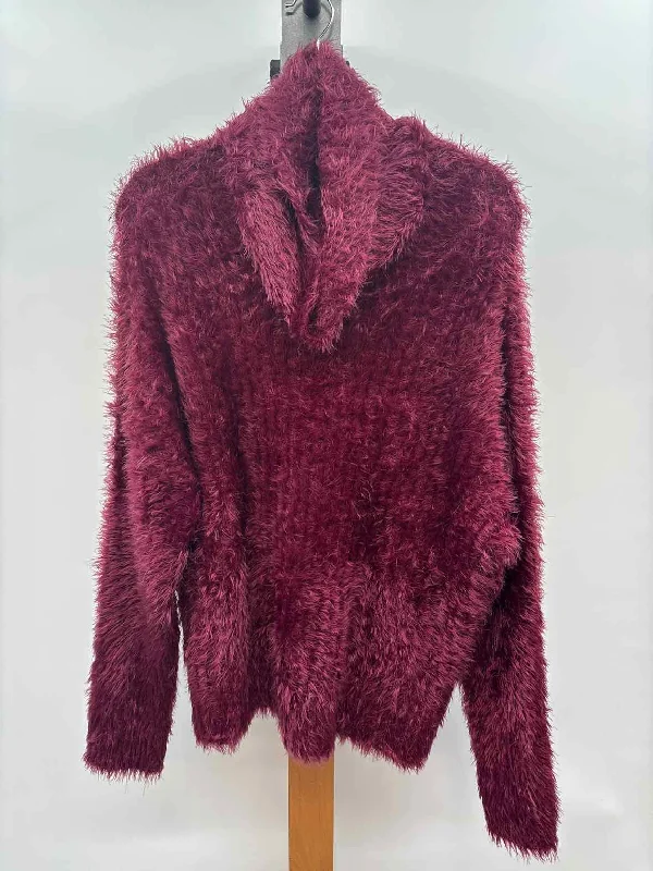 Fate Women's Size L Wine Fuzzy Sweater