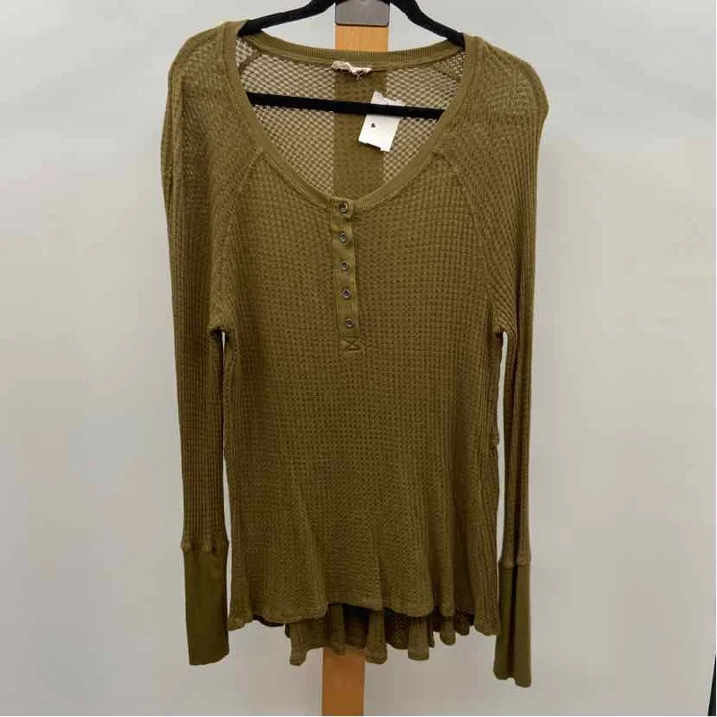 Jane and Delancy Women's Size XL Green Waffle Tunic