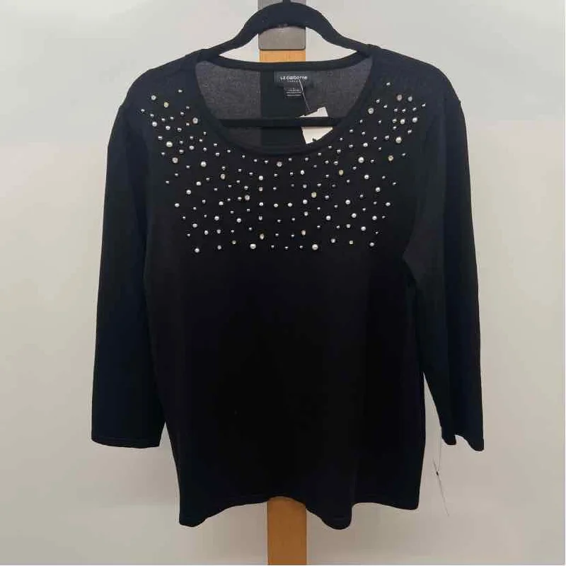 Liz Claiborne Women's Size L Black Beaded Sweater