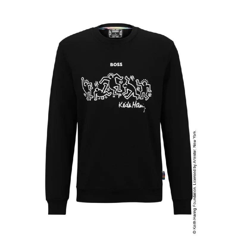 BOSS x Keith Haring gender-neutral cotton-blend sweatshirt with special artwork