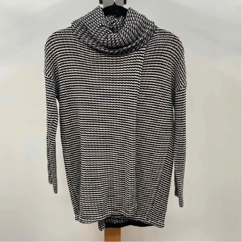 CABI Women's Size S Black Stripe Sweater