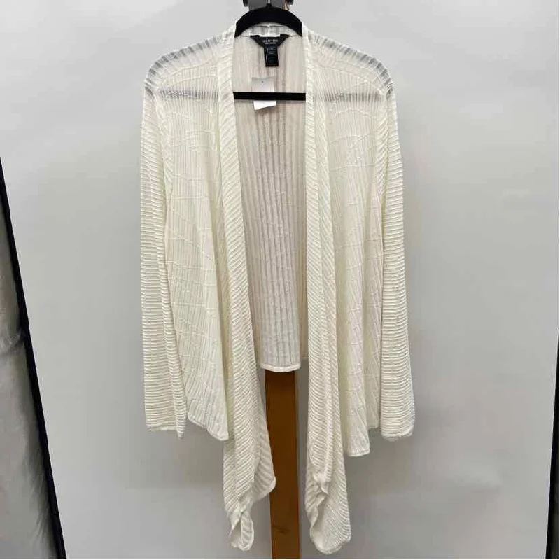 Simply Vera Wang Women's Size XL White Ribbed Cardigan