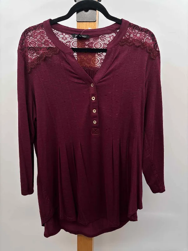 Roz & Ali Women's Size XL maroon Solid Tunic