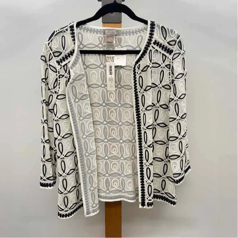 Chico's Women's Size M White Ribbon Jacket