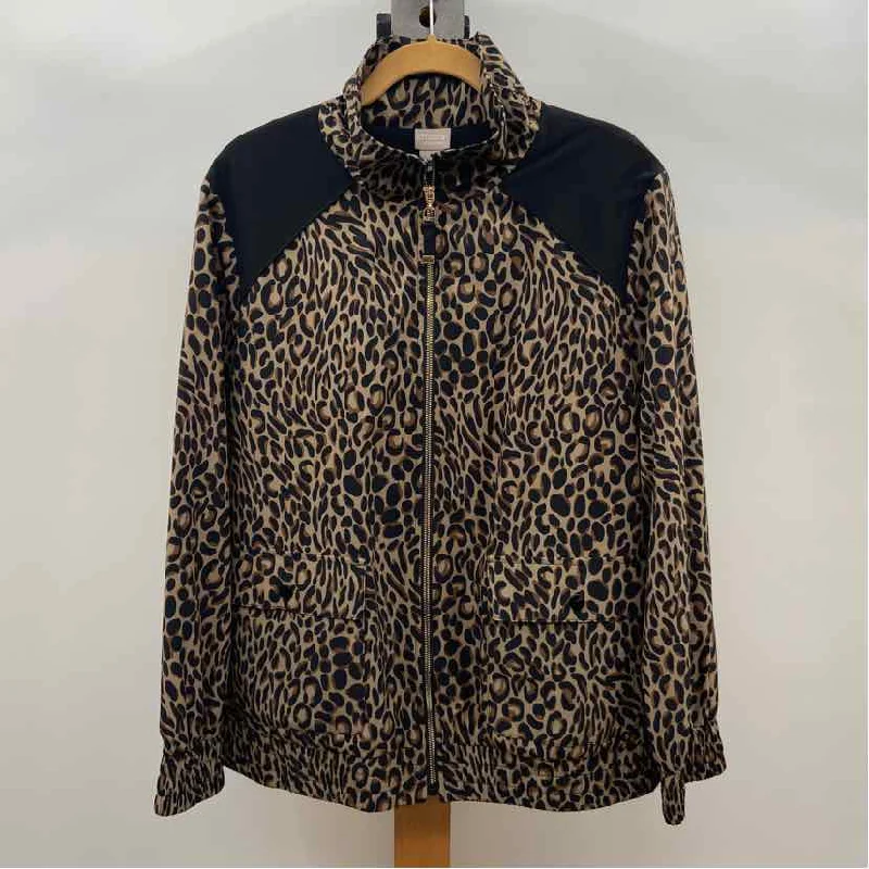 Chico's Women's Size XL Brown Animal Print Jacket