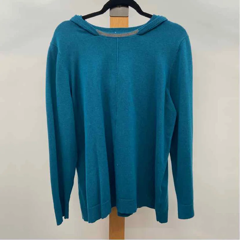 Chico's Women's Size XXL Teal Solid Sweater