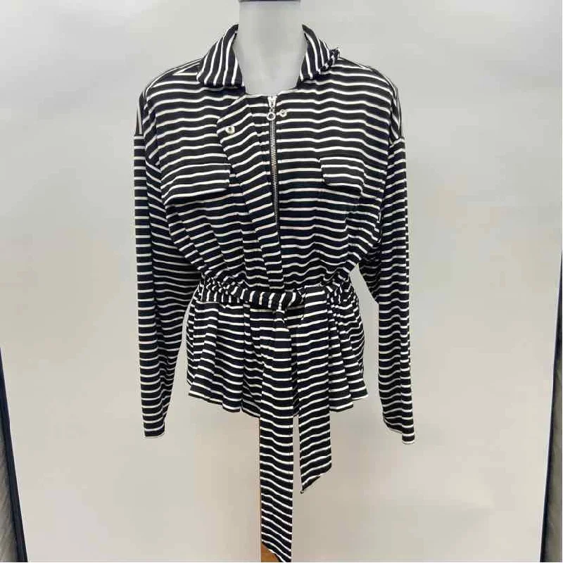 Chico's Women's Size M Black Stripe Jacket