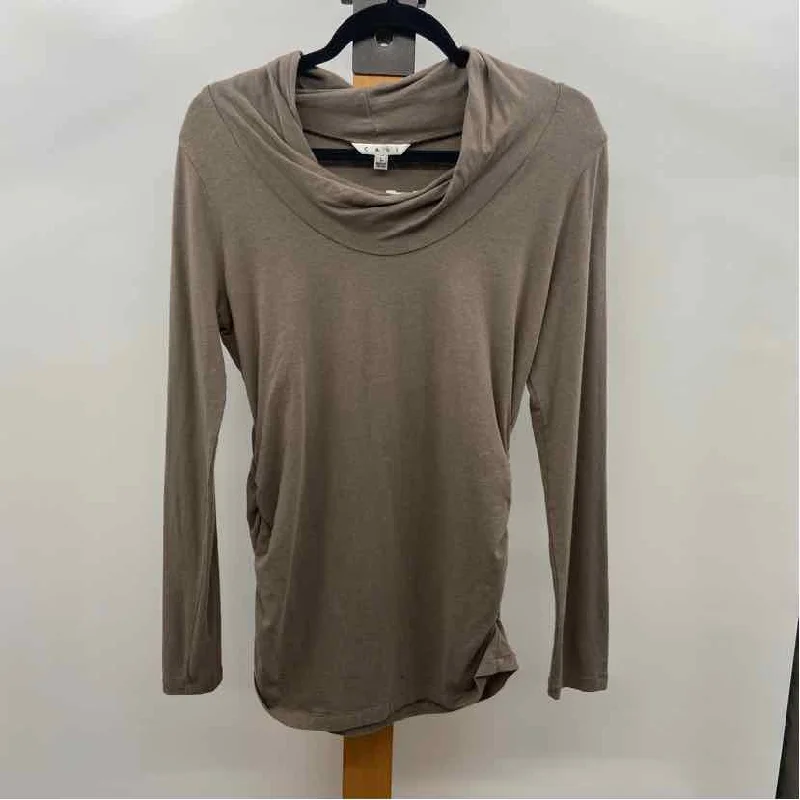 CABI Women's Size L Brown Solid Long Sleeve Shirt