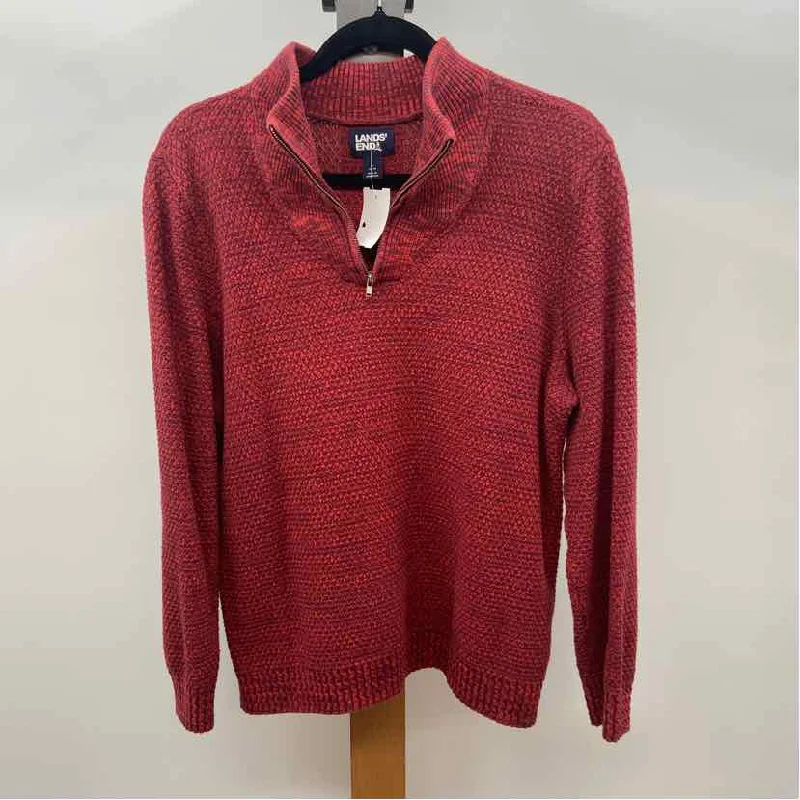 Lands End Women's Size L Red Blended Sweater