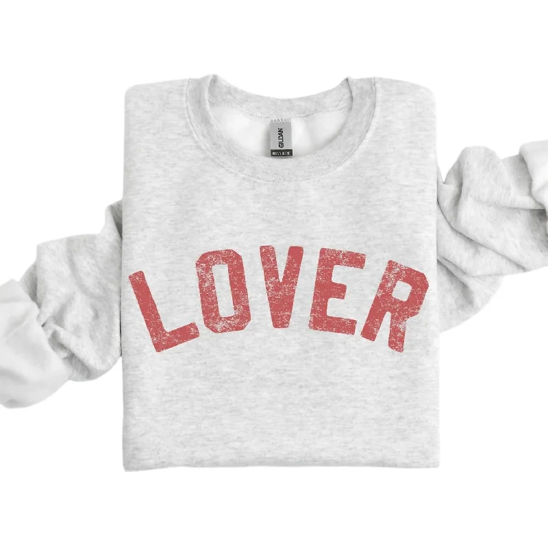 Women's Lover Crewneck Sweatshirt In Grey