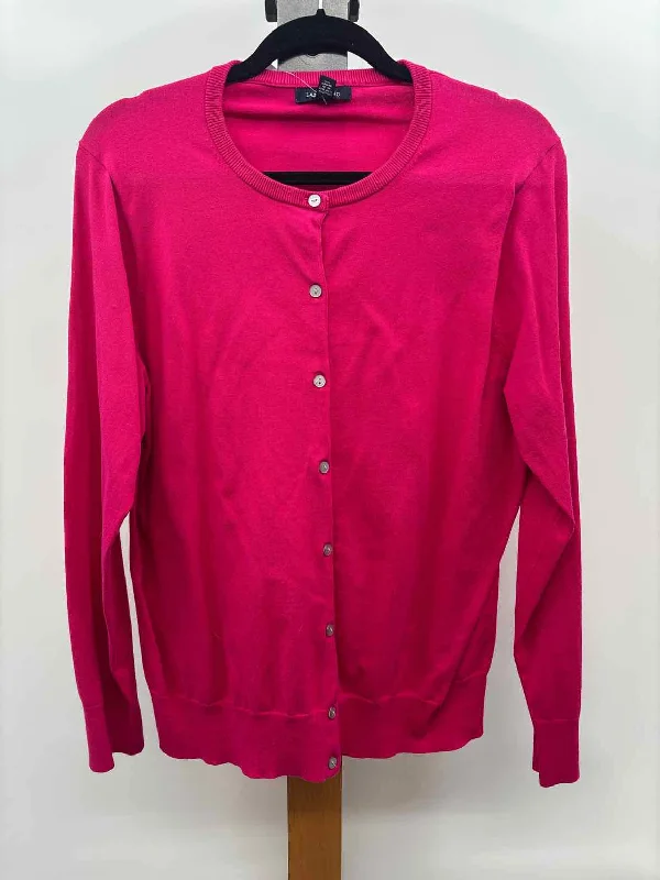 Lands End Women's Size L Pink Solid Cardigan