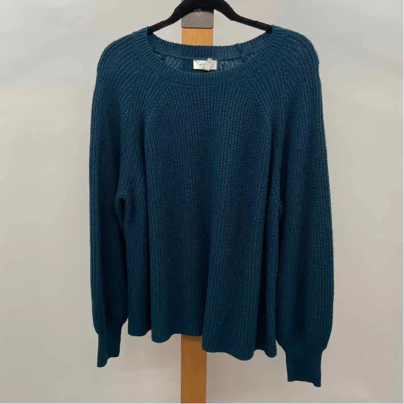 Jessica Simpson Women's Size XXL Teal Solid Sweater