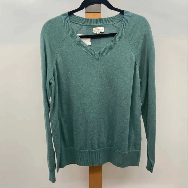 Lucky Brand Women's Size M Green Solid Sweater