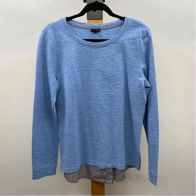 Talbots Women's Size M Blue Solid Long Sleeve Shirt