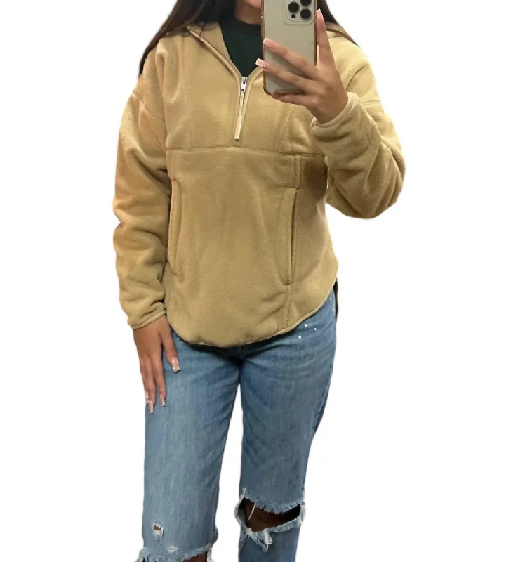 Grace Yoga Hoodie In Tan