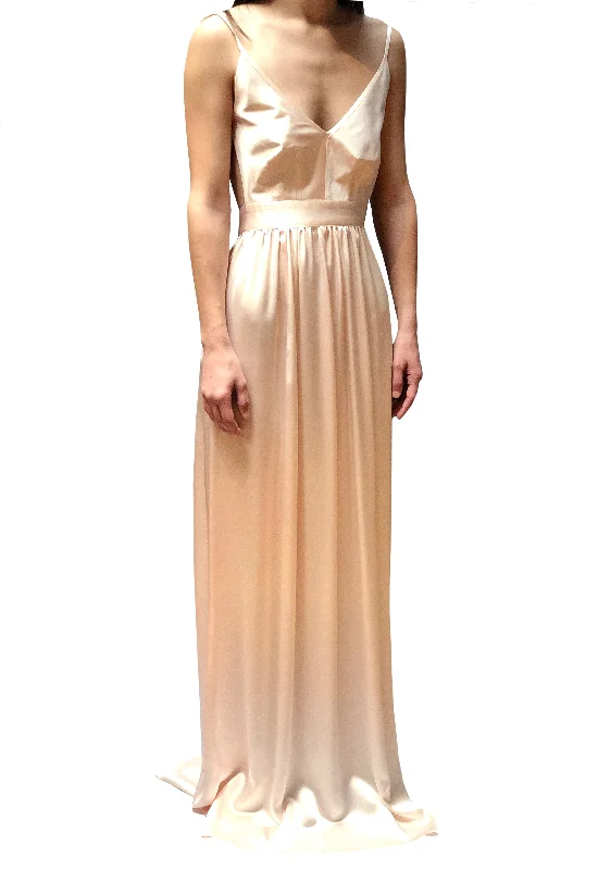 Contrarian Silk Evening Dress - Blush