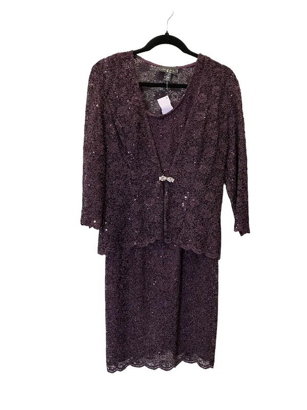 Dress Set 2pc By R And M Richards In Purple, Size: M