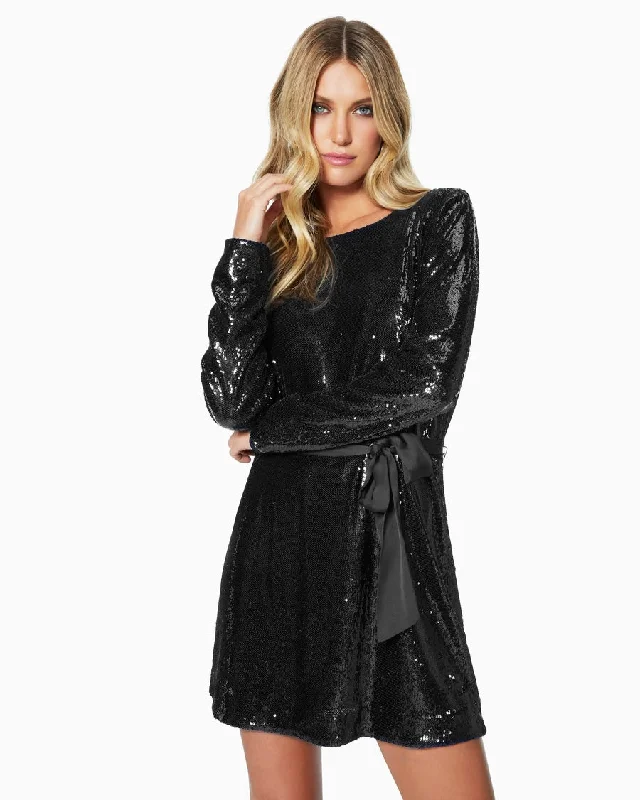 Hallie Sequin Dress - Black