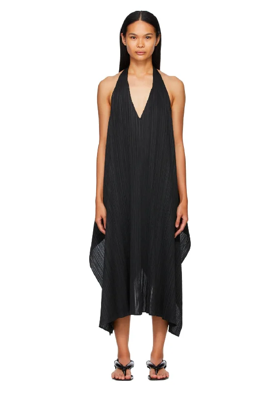 Pleated Back Dress - Black