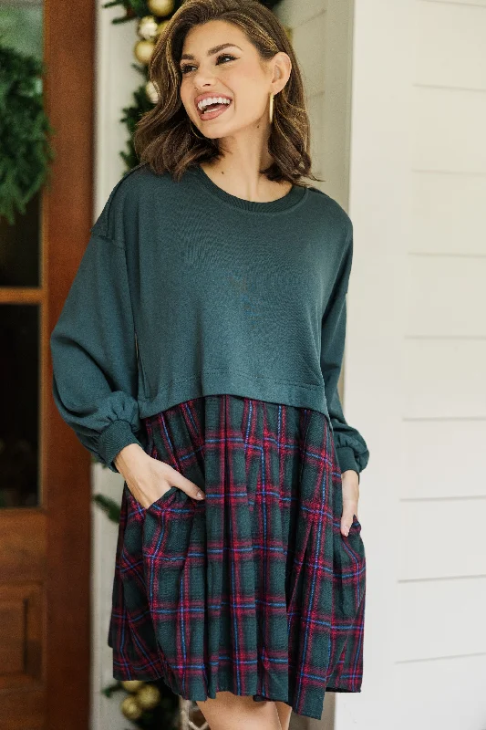 The Perfect Find Forest Green Plaid Dress