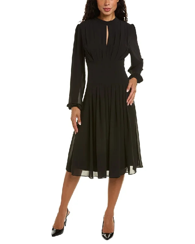 Mikael Aghal Pleated Midi Dress