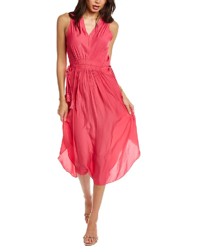 T Tahari Gathered Midi Dress