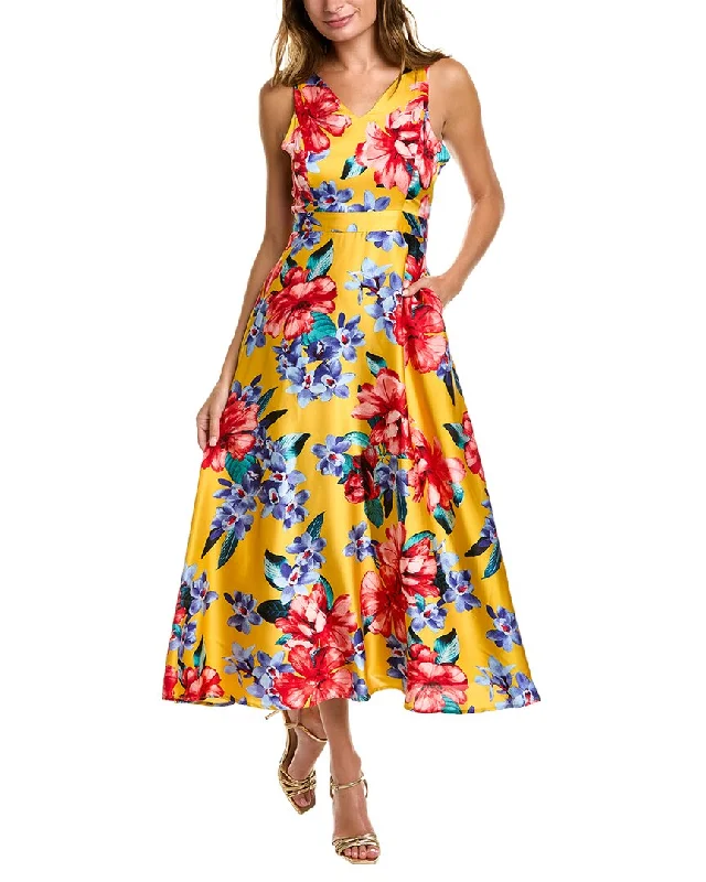 Tahari ASL Floral Midi Dress