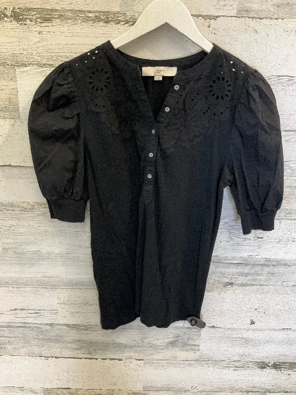 Black Top Short Sleeve Loft, Size Xs