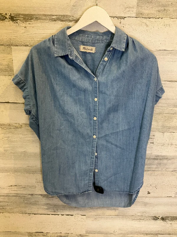 Blue Top Short Sleeve Madewell, Size Xxs