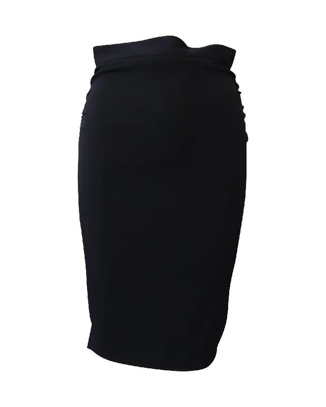 Dolce & Gabbana Gathered Pencil Skirt in Black Viscose