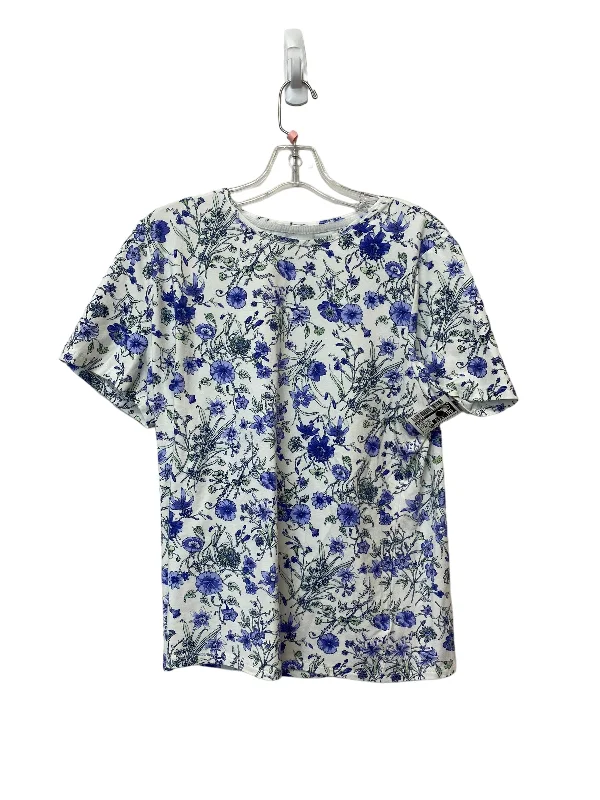 Floral Print Top Short Sleeve Talbots, Size Petite   Xl