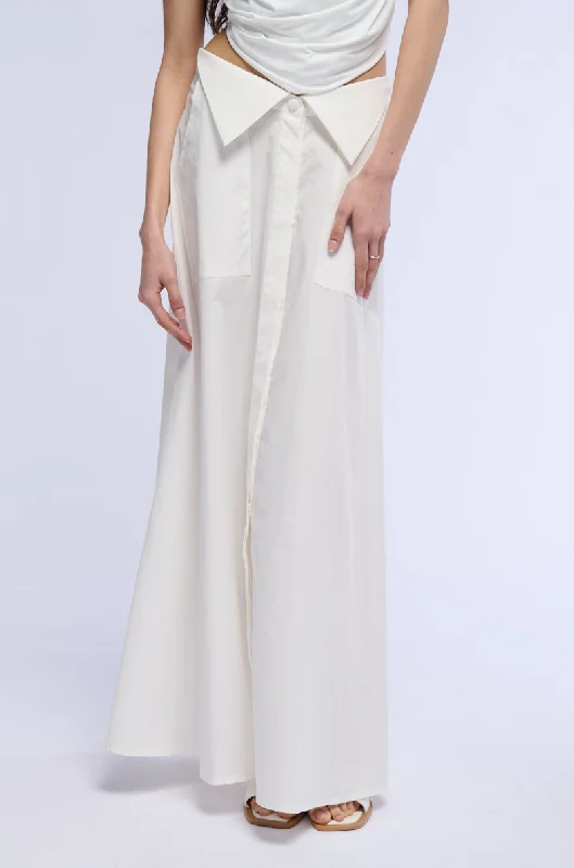 GONE GIRL FRONT BUTTON DOWN POPLIN MAXI SKIRT