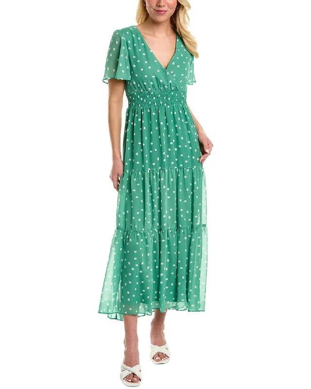 MAISON TARA Polka Dot Maxi Dress