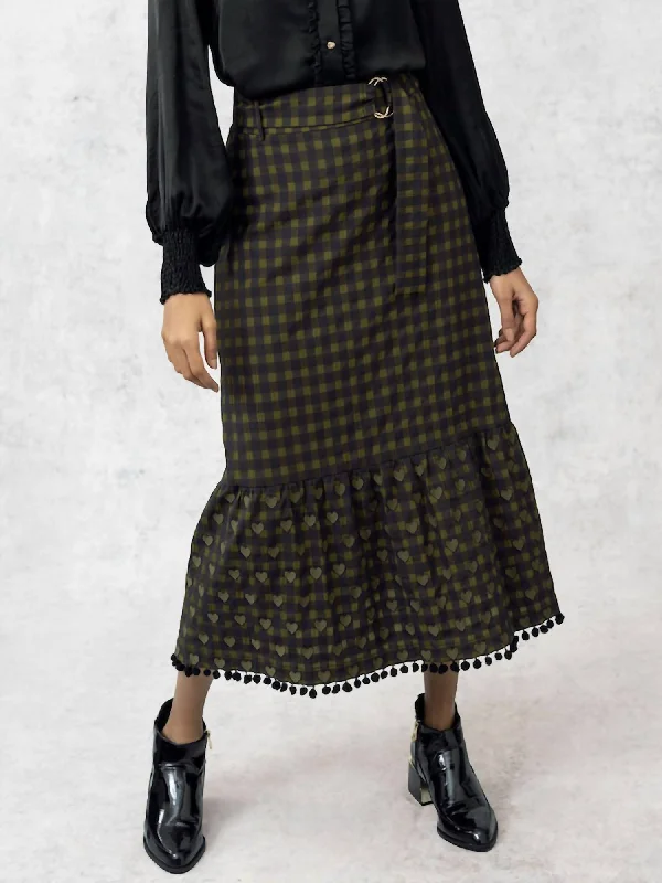 Margaret Plaid Skirt In Black Multi