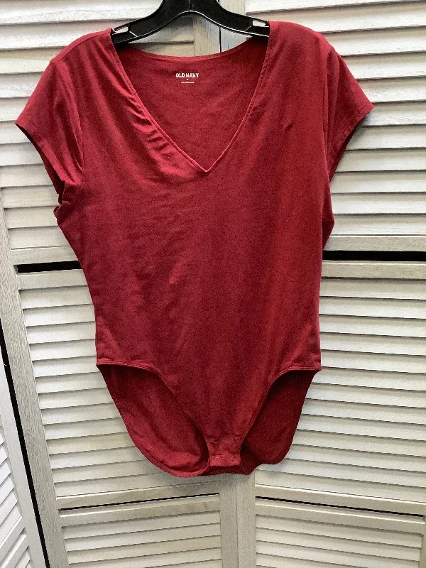 Maroon Top Short Sleeve Basic Old Navy, Size Xl