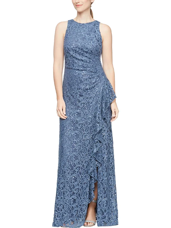 Womens Lace Maxi Evening Dress