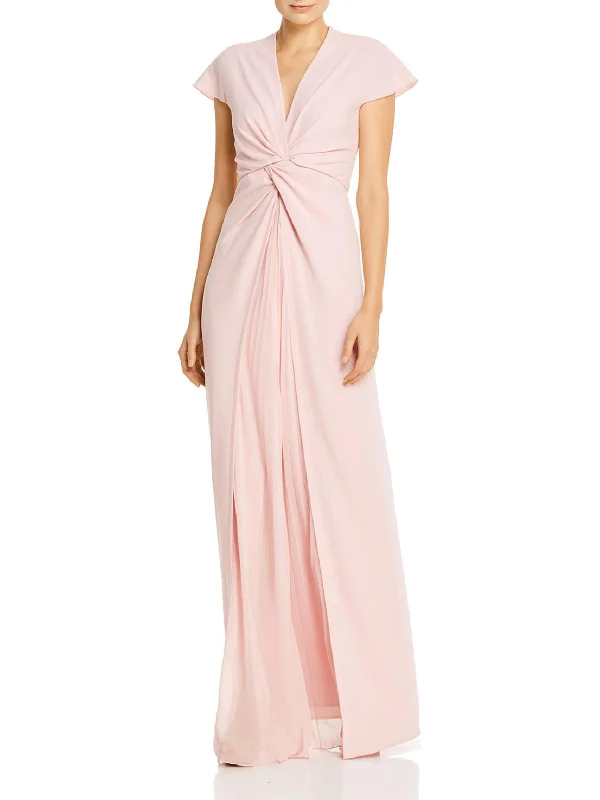 Womens Twist Front Maxi Evening Dress