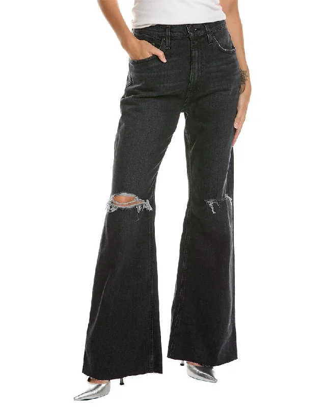 HUDSON Jeans Jodie Faded Noir High-Rise Flare Jean