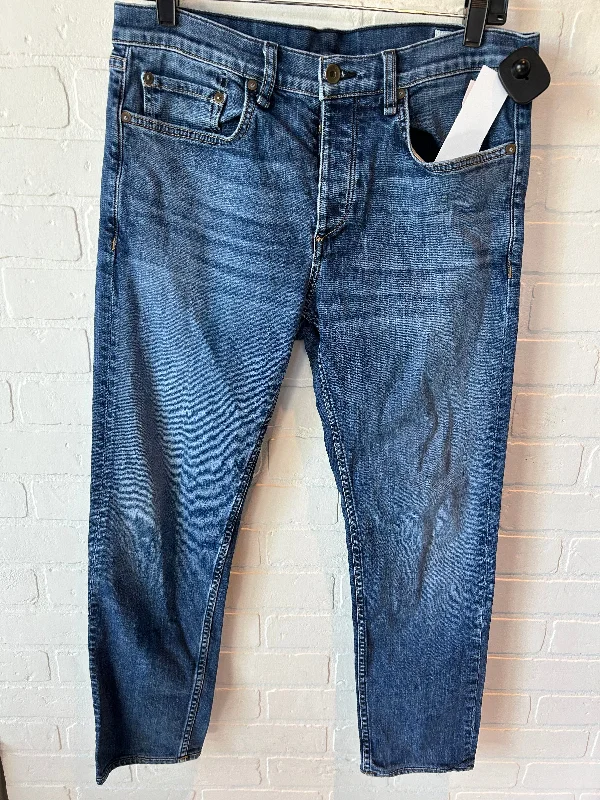 Jeans Straight By Rag & Bones Jeans In Blue, Size: 12