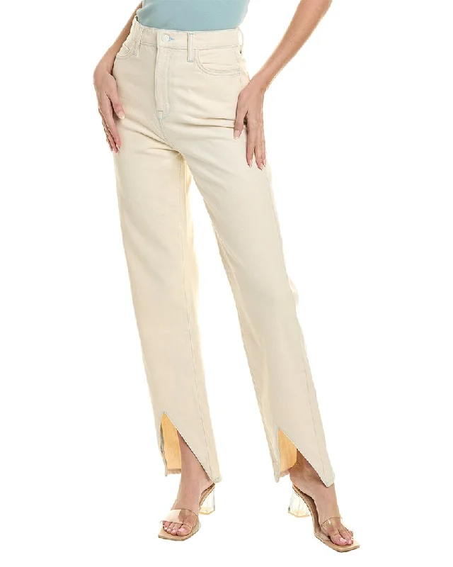 Triarchy Ms. Hart Petal Hem White High-Rise Straight Leg Jean