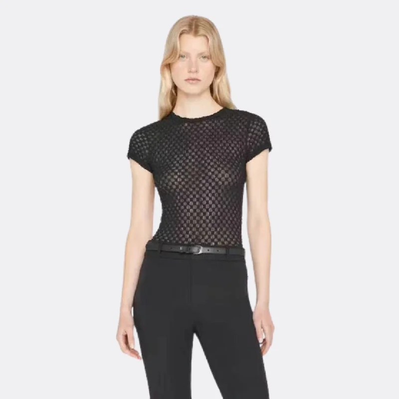 Mesh Lace Baby Tee (Noir)