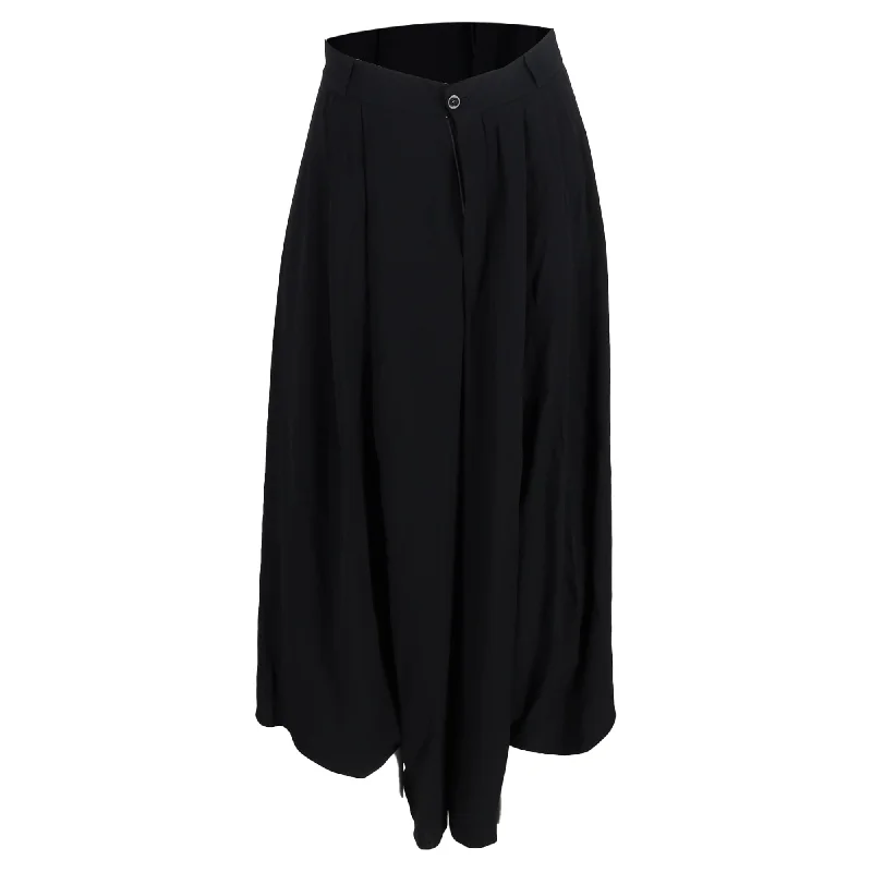 Chloé Asymmetrical High-Waisted Wide-Leg Trousers in Black Wool