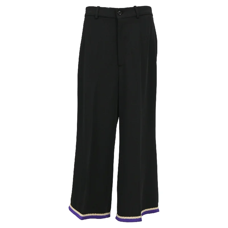 Gucci Wide Leg Culotte Trousers in Black Viscose