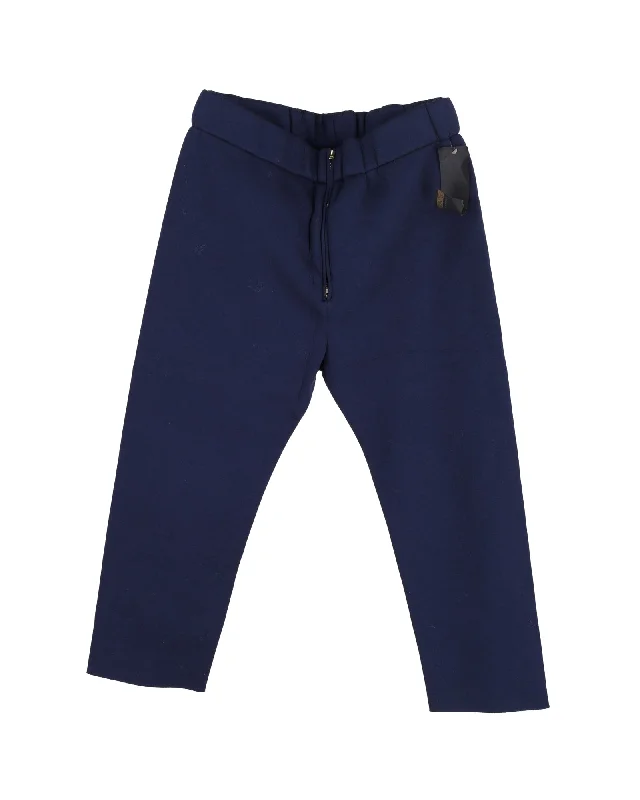 Marni Elasticated Zip Trousers in Blue Viscose