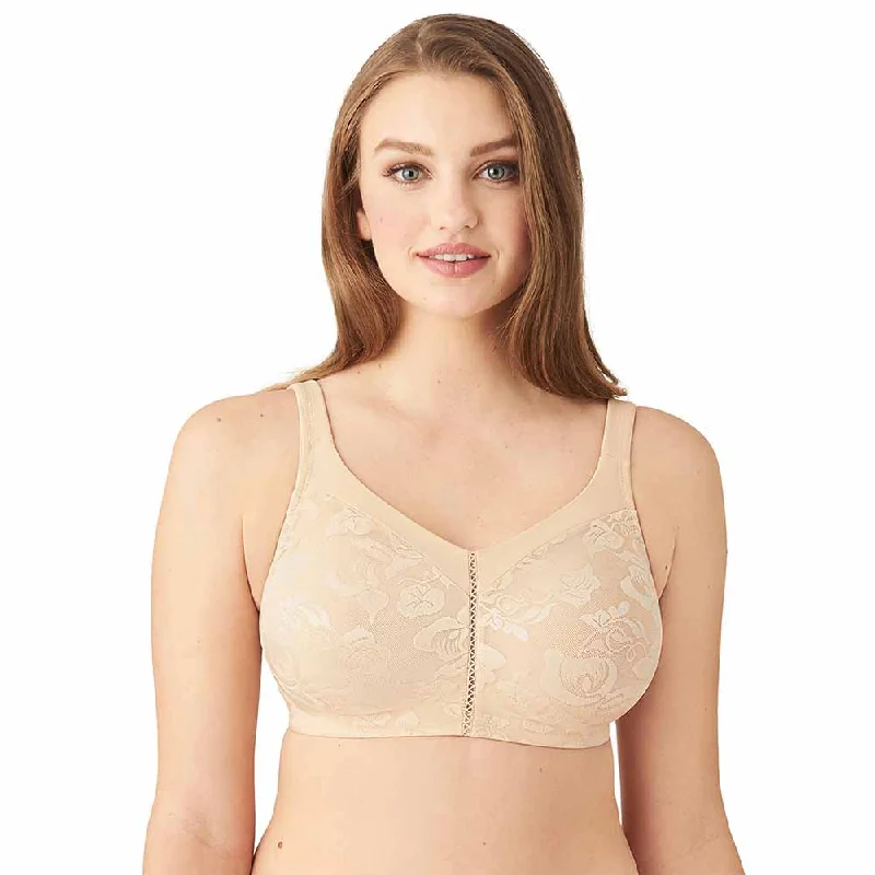 Awareness Non Padded Non-Wired Full Cup Comfort Strap Everyday Wear Plus Size Full Support Bra - Beige