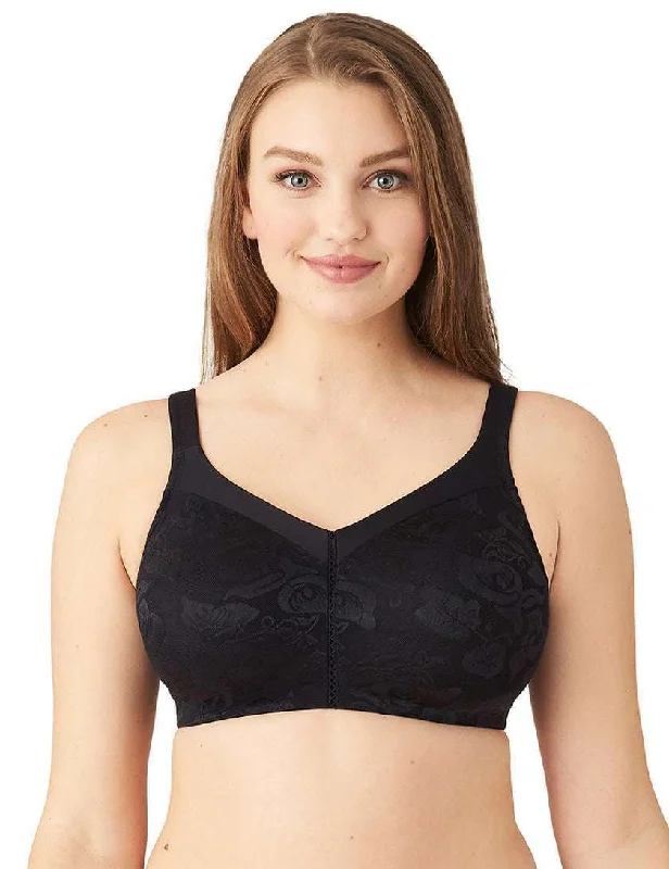 Awareness Non Padded Non-Wired Full Cup Comfort Strap Everyday Wear Plus Size Full Support Bra - Black