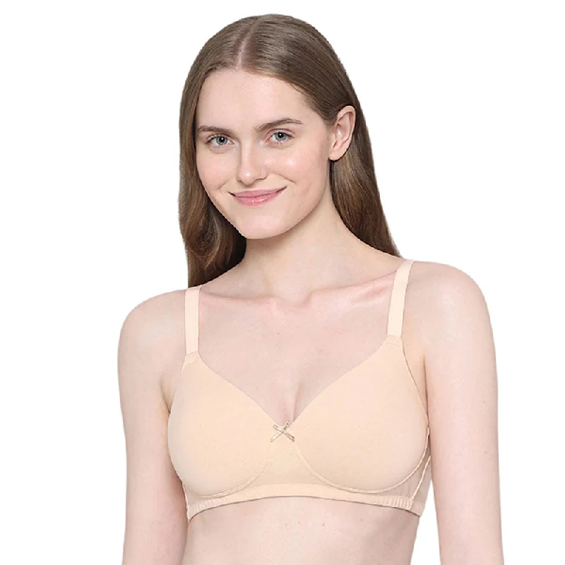 BASICS Essentials2.0 Padded Non-wired 3/4th Cup Everyday Wear T-shirt Bra - Beige