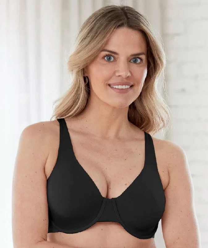 Bestform Unlined Cotton Stretch T-Shirt Bra with Underwire - Black