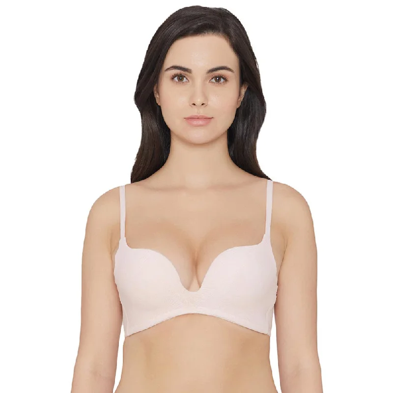 Ecozen Padded Non-wired 3/4th Cup Everyday Wear Push-up Bra - Light Pink